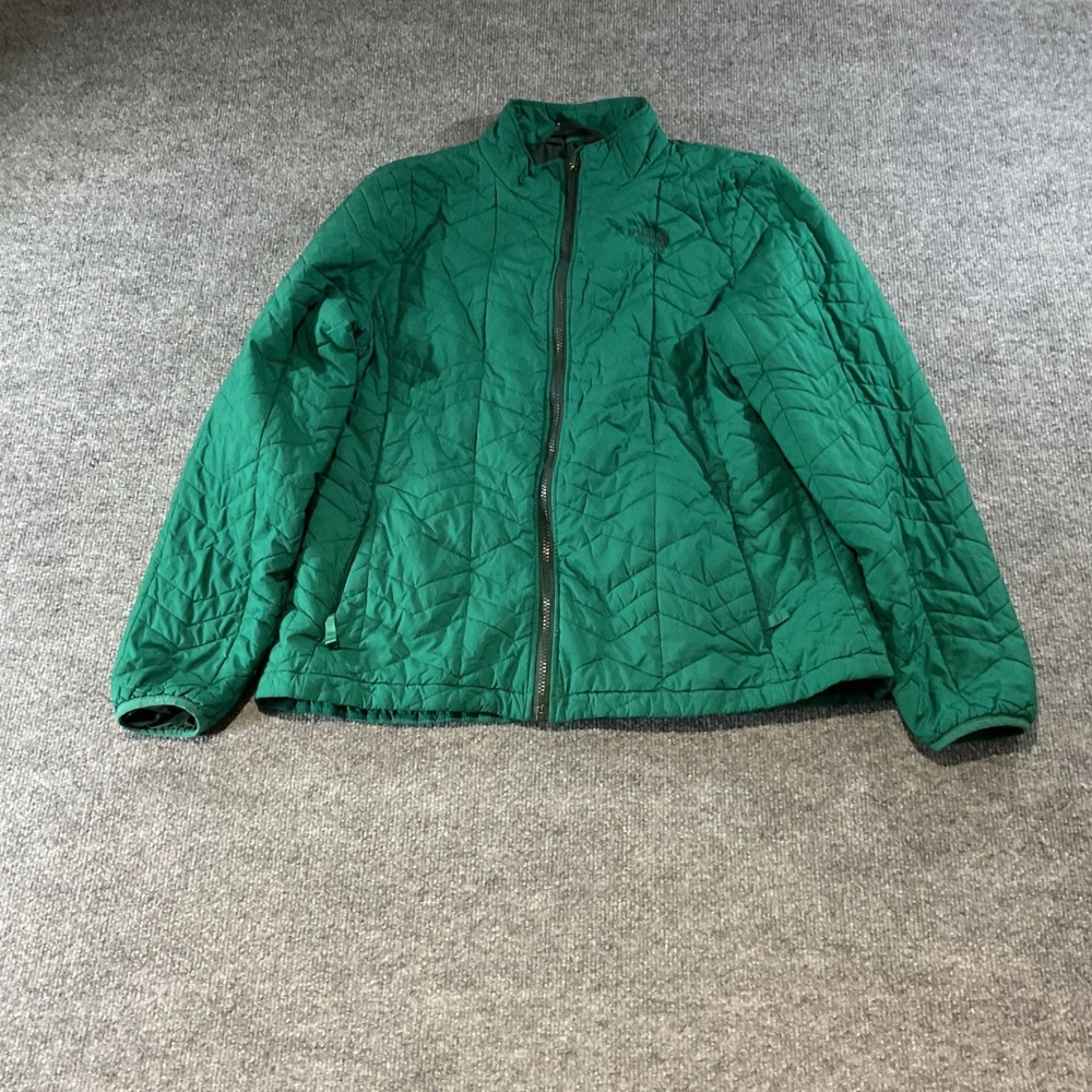 The North Face Womens Green Quilted Full Zip Puffer Jacket Lightweight small